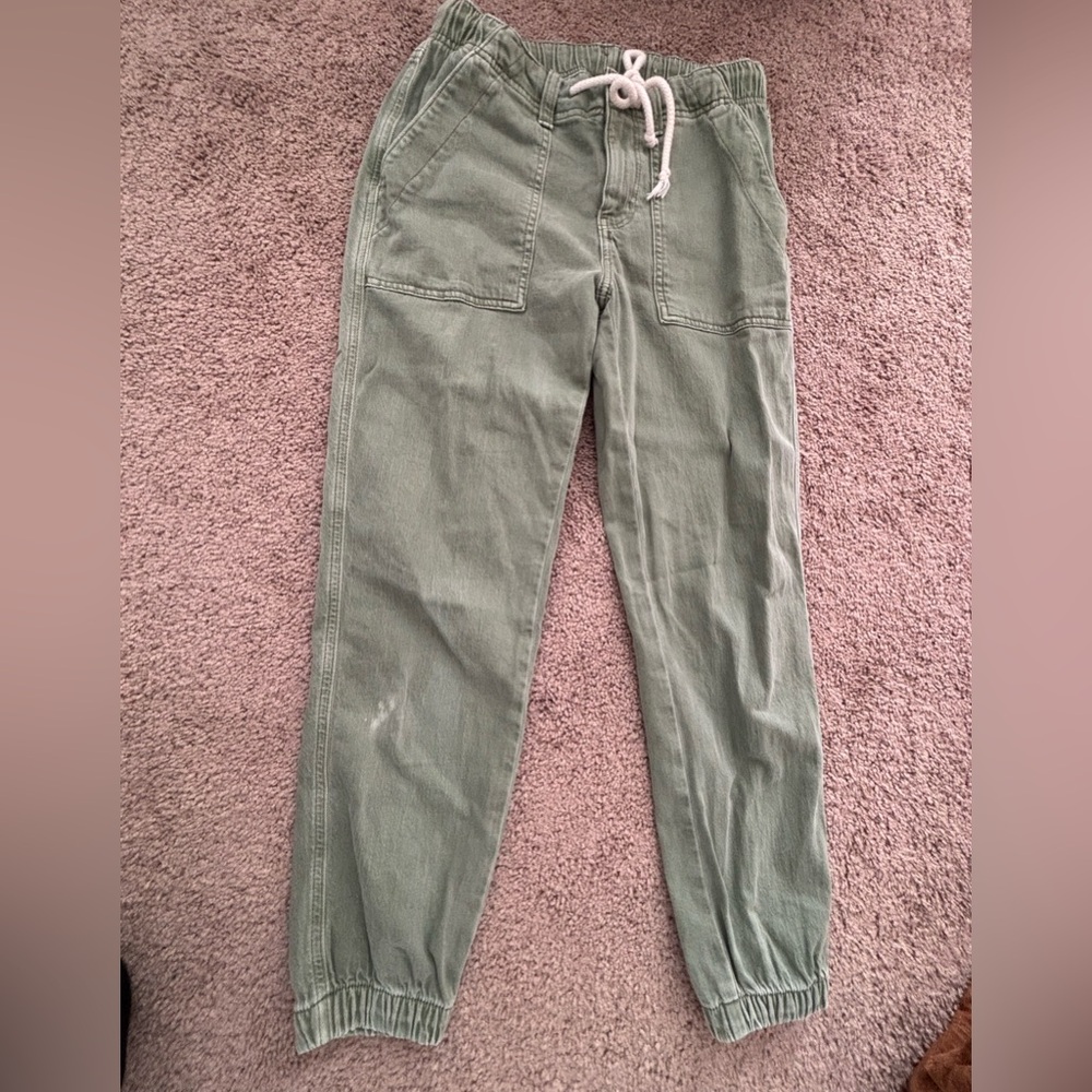 American Eagle Outfitters Green Cargo Pants with Drawstring Waist